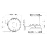 Bilge Pump Silent Boat Submersible DC Micro Drain Marine Sewage for Pond Pool 2000 GPH 24V - Extra Image