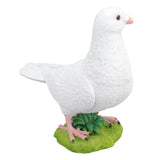 Artificial White Doves Ornament High Simulation Resin White Feather Birds Ornaments for Garden Home Decoration Head Towards The Left White Dove - Side View
