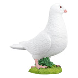 Artificial White Doves Ornament High Simulation Resin White Feather Birds Ornaments for Garden Home Decoration Head Towards The Left White Dove