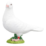 Artificial White Doves Ornament High Simulation Resin White Feather Birds Ornaments for Garden Home Decoration Head Towards The Left White Dove - 45-Degree Angle