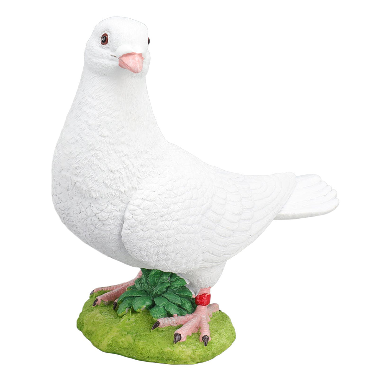 Artificial White Doves Ornament High Simulation Resin White Feather Birds Ornaments for Garden Home Decoration Head Towards The Left White Dove