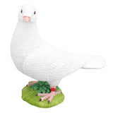 Artificial White Doves Ornament High Simulation Resin White Feather Birds Ornaments for Garden Home Decoration Head Towards The Left White Dove