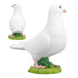 Artificial White Doves Ornament High Simulation Resin White Feather Birds Ornaments for Garden Home Decoration Head Towards The Left White Dove
