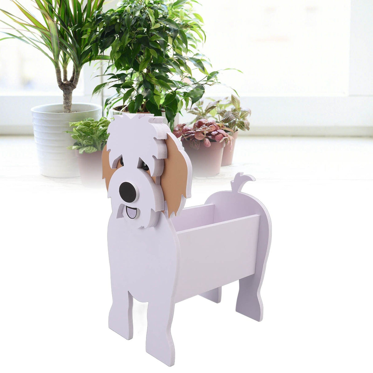 Cute Dog Flower Pot Dog Shaped Planter Pot Handicraft Plant Container Holder for Outdoor Indoor