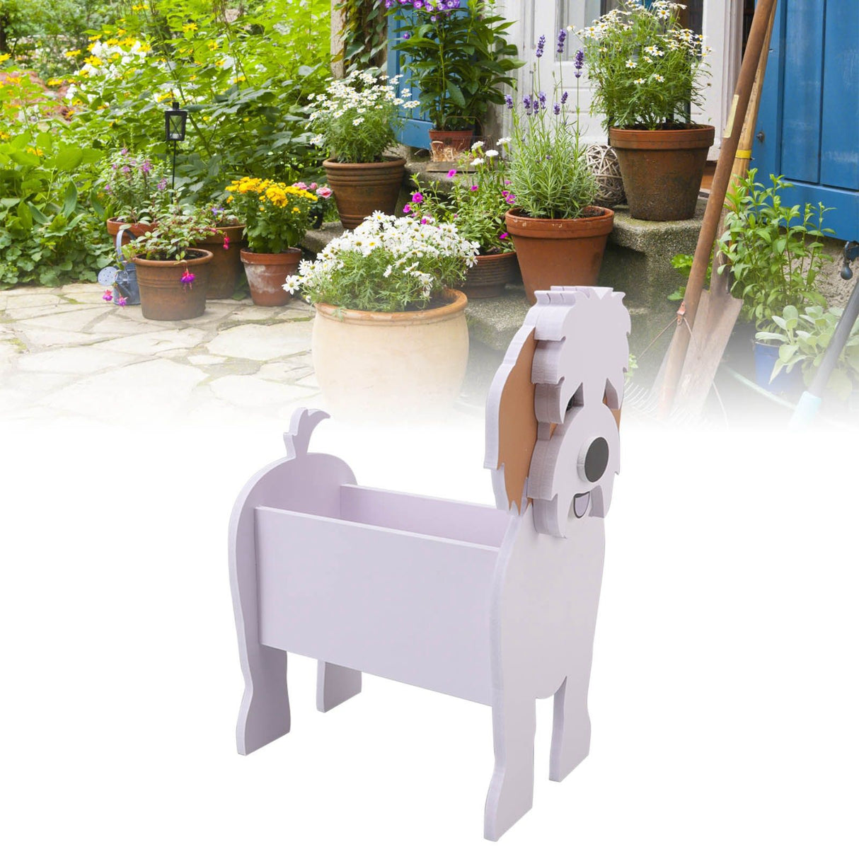 Cute Dog Flower Pot Dog Shaped Planter Pot Handicraft Plant Container Holder for Outdoor Indoor