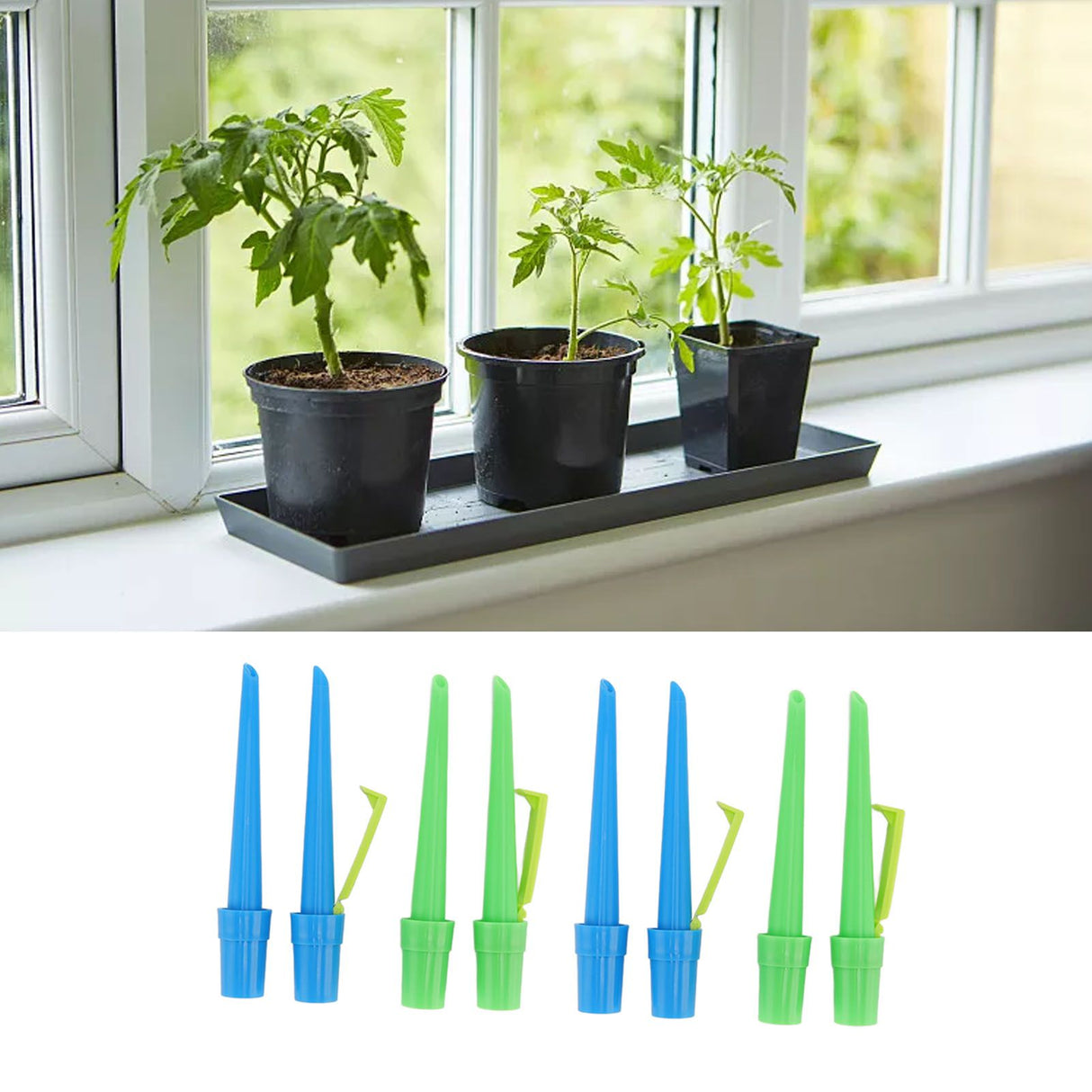 Self Watering Spikes Slow Release Drip Irrigation Plastic Automatic Irrigation Spikes for Potted Garden Plants 8pcs