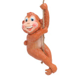 Swing Monkey Statue Ornament Resin Hand Painted Vivid Animal Sculpture Pendant for Garden