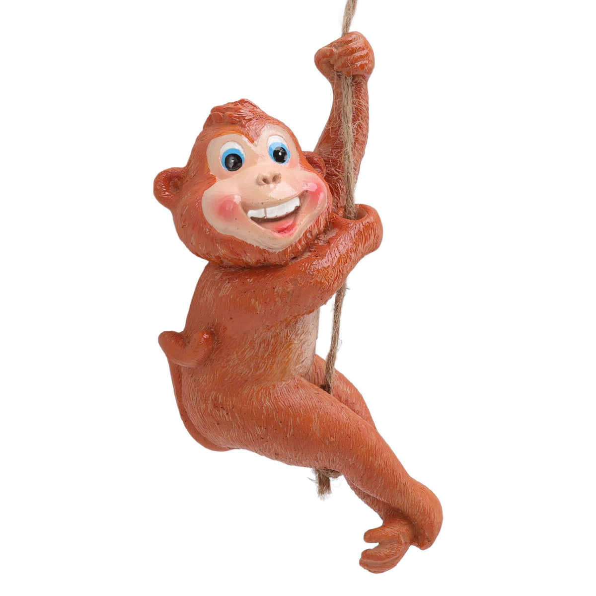 Swing Monkey Statue Ornament Resin Hand Painted Vivid Animal Sculpture Pendant for Garden