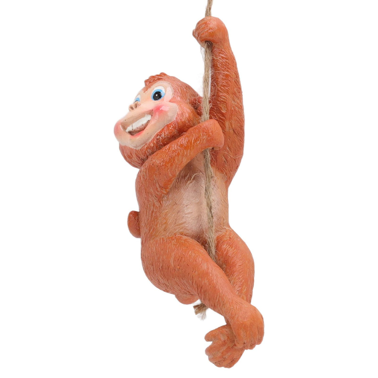 Swing Monkey Statue Ornament Resin Hand Painted Vivid Animal Sculpture Pendant for Garden
