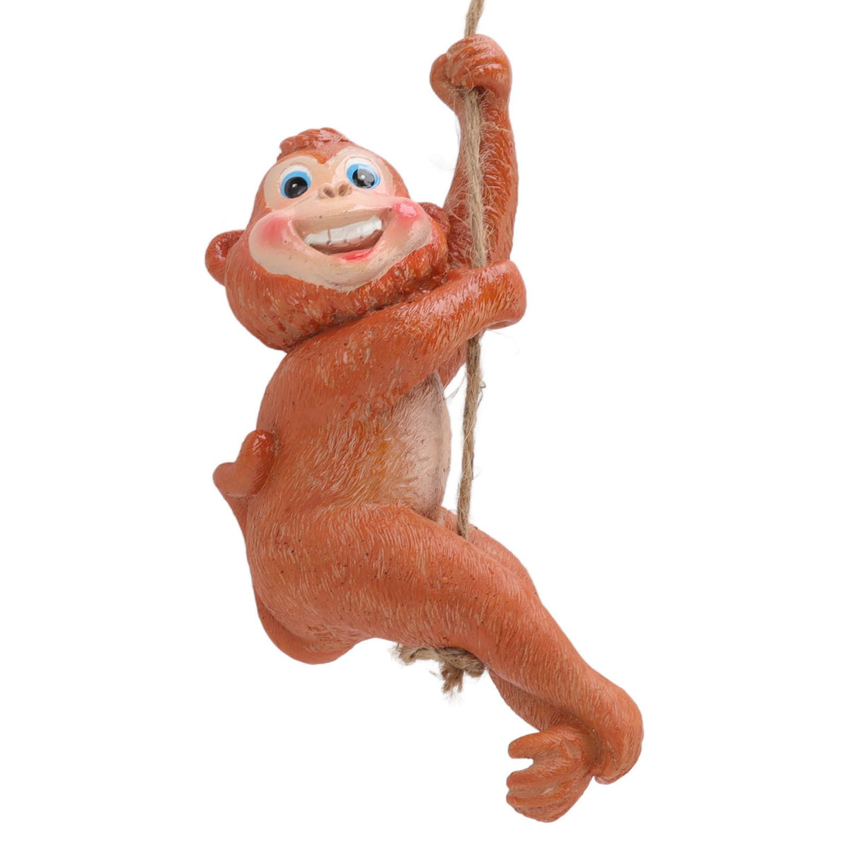 Swing Monkey Statue Ornament Resin Hand Painted Vivid Animal Sculpture Pendant for Garden