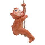 Swing Monkey Statue Ornament Resin Hand Painted Vivid Animal Sculpture Pendant for Garden
