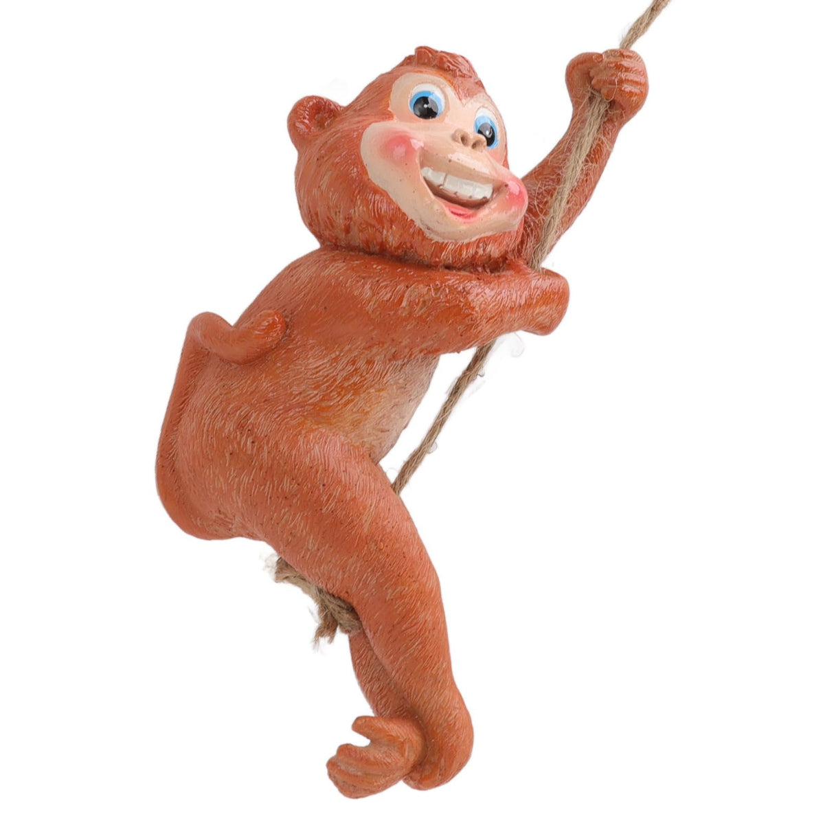 Swing Monkey Statue Ornament Resin Hand Painted Vivid Animal Sculpture Pendant for Garden