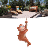 Swing Monkey Statue Ornament Resin Hand Painted Vivid Animal Sculpture Pendant for Garden