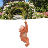 Swing Monkey Statue Ornament Resin Hand Painted Vivid Animal Sculpture Pendant for Garden