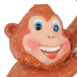 Swing Monkey Statue Ornament Resin Hand Painted Vivid Animal Sculpture Pendant for Garden