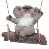 Swing Koala Sculpture Cartoon Synthetic Resin Animal Statues Decoration for Garden Decoration Accessories - Top-Down View