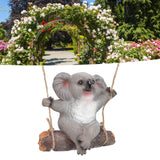 Swing Koala Sculpture Cartoon Synthetic Resin Animal Statues Decoration for Garden Decoration Accessories - Extra Image