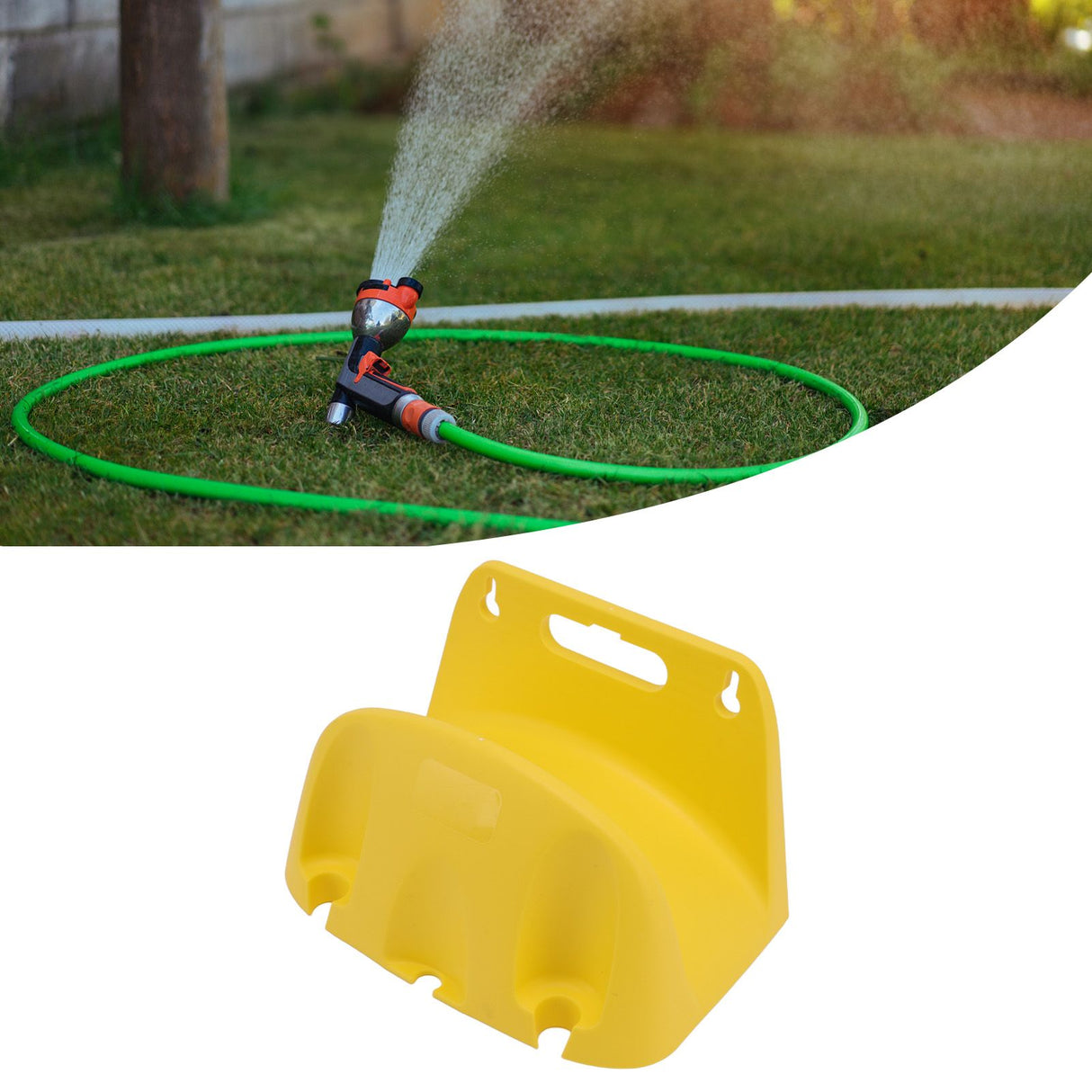 Wall Mounted Water Pipe Reel Bracket Hose Pipe Hanger Water Hose Storage Reel Holder for 20m Tube Winding Yellow