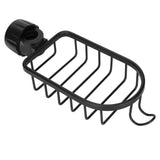 Hanging Faucet Storage Rack Adjustable Sink Dishcloth Sponge Drainer Rack for Kitchen Bathroom Black