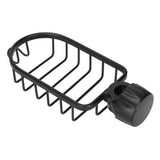 Hanging Faucet Storage Rack Adjustable Sink Dishcloth Sponge Drainer Rack for Kitchen Bathroom Black