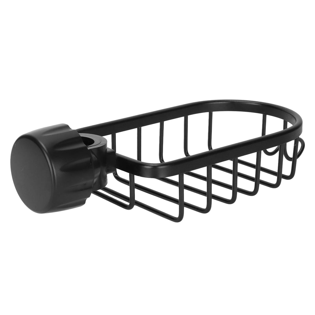 Hanging Faucet Storage Rack Adjustable Sink Dishcloth Sponge Drainer Rack for Kitchen Bathroom Black