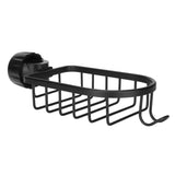 Hanging Faucet Storage Rack Adjustable Sink Dishcloth Sponge Drainer Rack for Kitchen Bathroom Black - Rear View