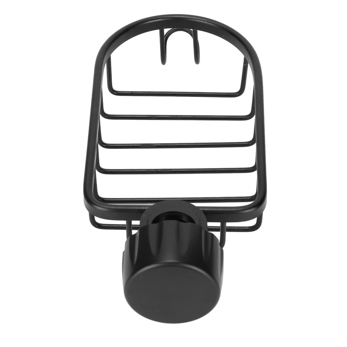 Hanging Faucet Storage Rack Adjustable Sink Dishcloth Sponge Drainer Rack for Kitchen Bathroom Black