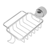 Kitchen Faucet Storage Rack Faucet Sponge Holder Hanging Drain Rack with Towel Shelf for Kitchen Sink Silver - Top-Down View
