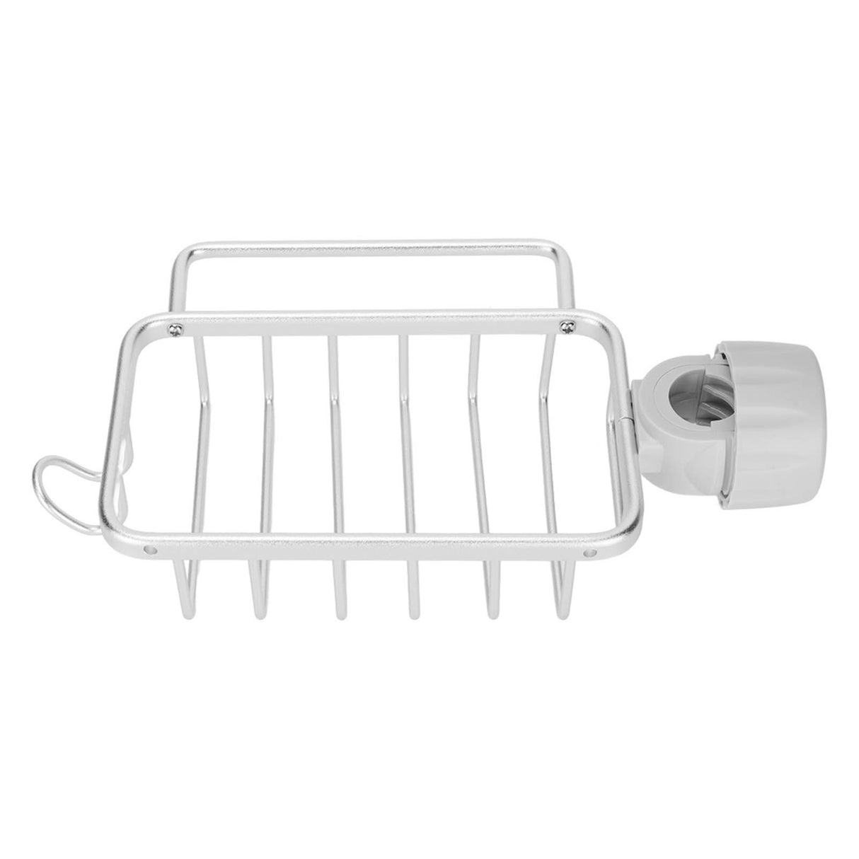 Kitchen Faucet Storage Rack Faucet Sponge Holder Hanging Drain Rack with Towel Shelf for Kitchen Sink Silver
