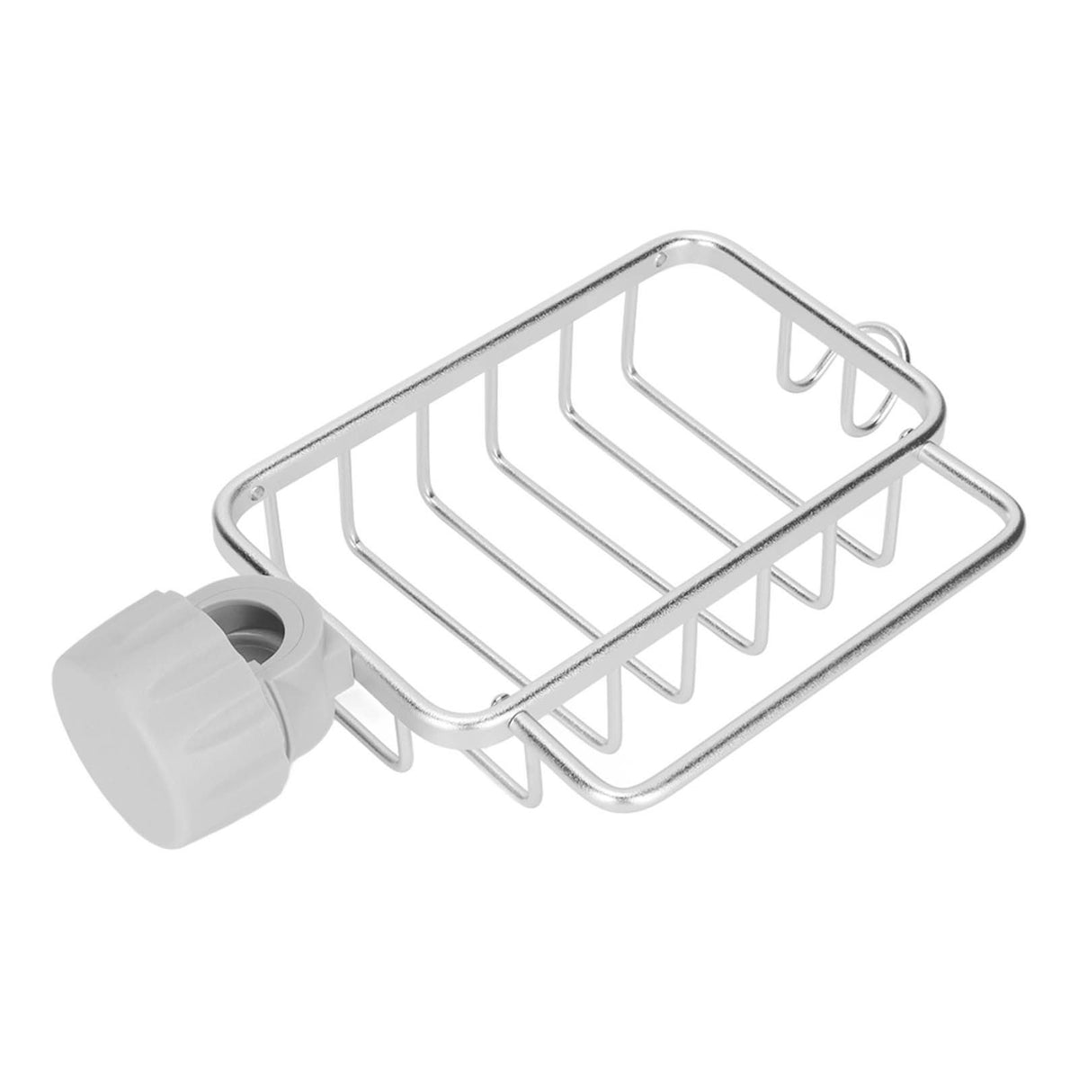 Kitchen Faucet Storage Rack Faucet Sponge Holder Hanging Drain Rack with Towel Shelf for Kitchen Sink Silver
