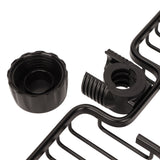 Faucet Storage Shelf Aluminum Plastic Two Containers with Towel Rod for Sponge Rag Kitchen Bathroom Black - Extra Image