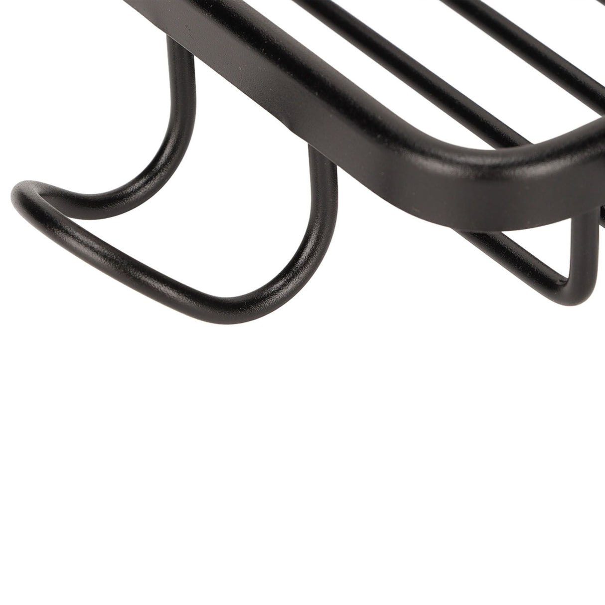 Faucet Storage Shelf Aluminum Plastic Two Containers with Towel Rod for Sponge Rag Kitchen Bathroom Black