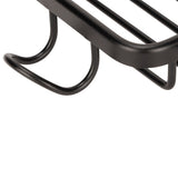 Faucet Storage Shelf Aluminum Plastic Two Containers with Towel Rod for Sponge Rag Kitchen Bathroom Black