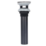 Waste Stopper Press Bounce Drain Assembly Non Overflow Stainless Steel Black for Basin Sink Bathroom