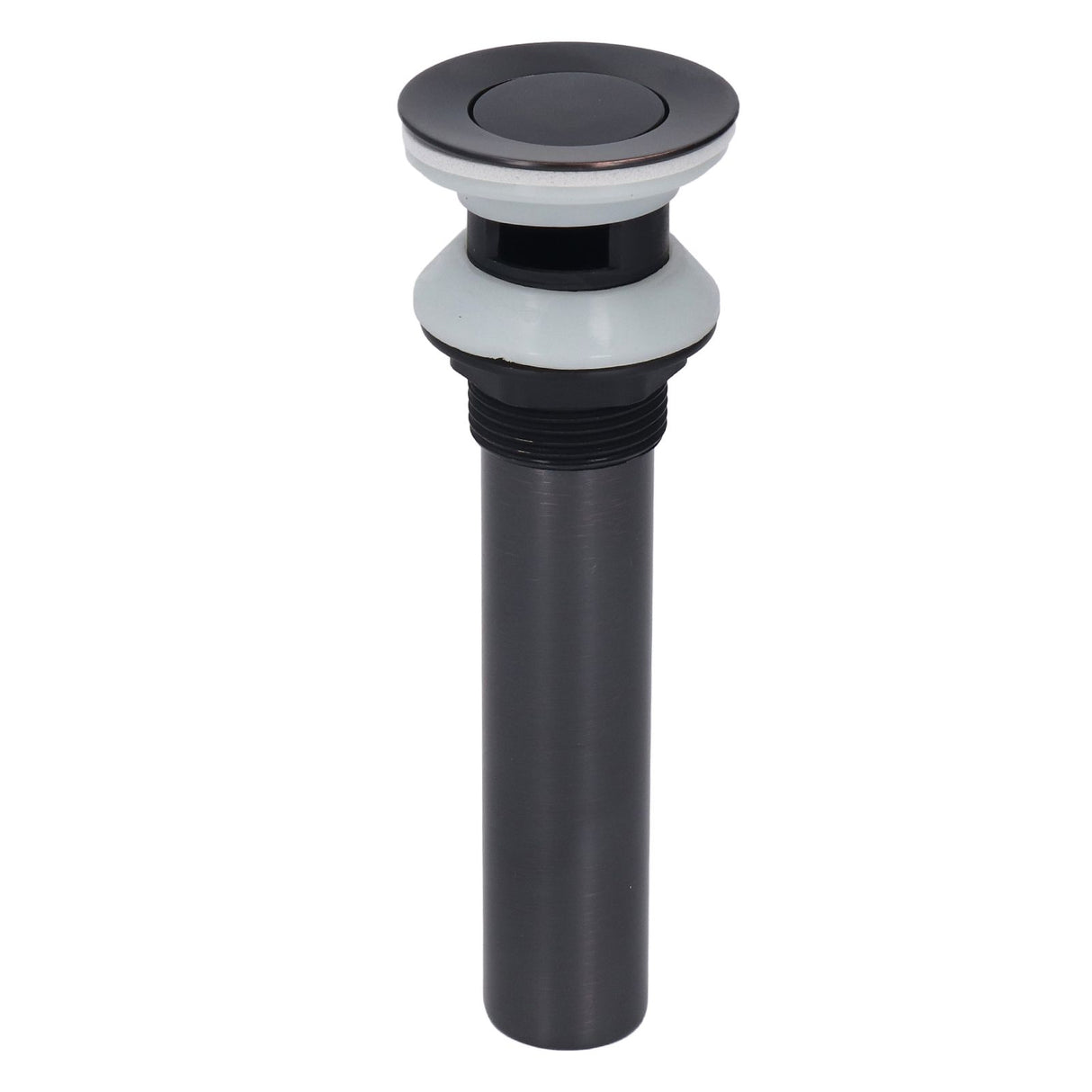 Waste Stopper Press Bounce Drain Assembly Non Overflow Stainless Steel Black for Basin Sink Bathroom