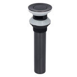 Waste Stopper Press Bounce Drain Assembly Non Overflow Stainless Steel Black for Basin Sink Bathroom