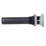Waste Stopper Press Bounce Drain Assembly Non Overflow Stainless Steel Black for Basin Sink Bathroom