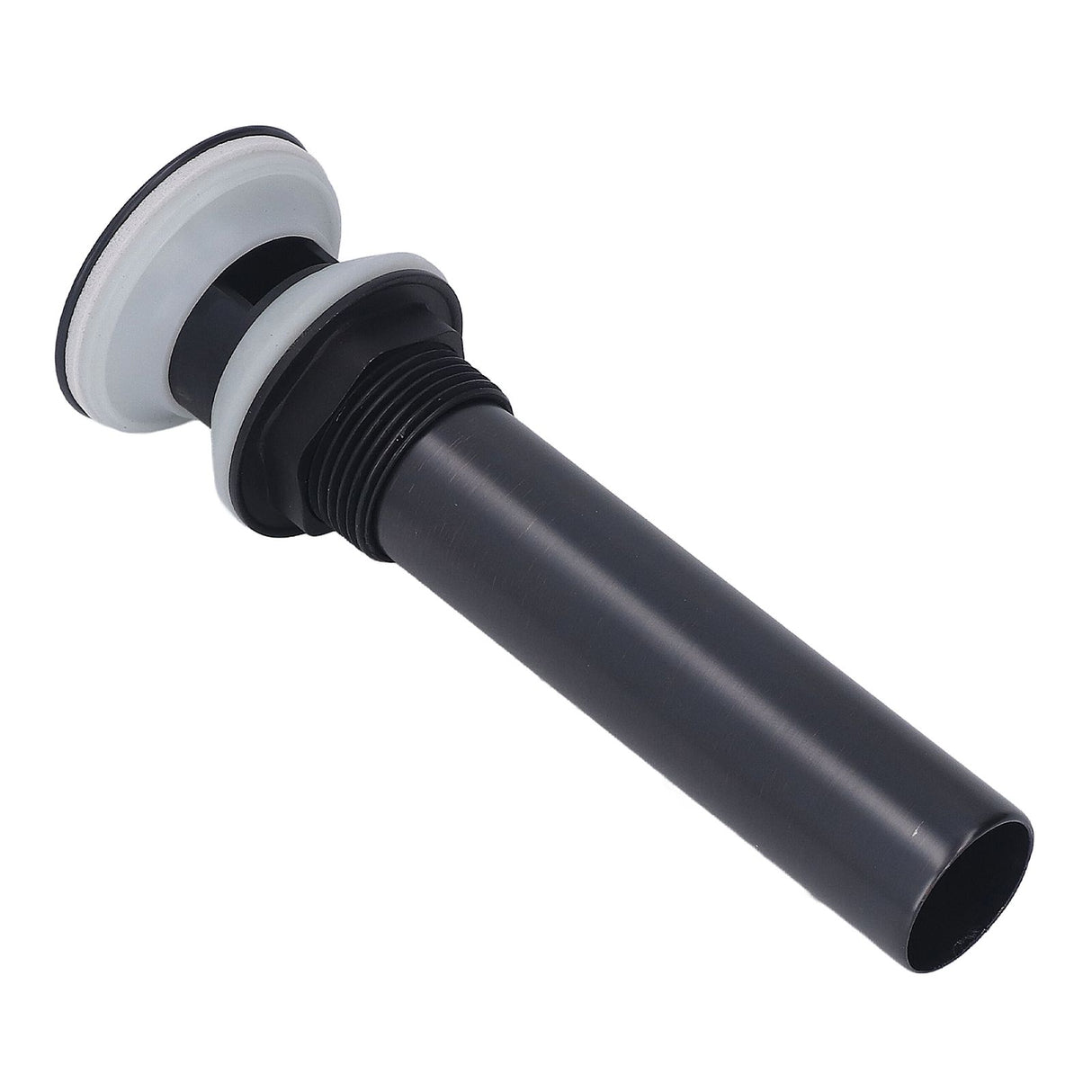 Waste Stopper Press Bounce Drain Assembly Non Overflow Stainless Steel Black for Basin Sink Bathroom