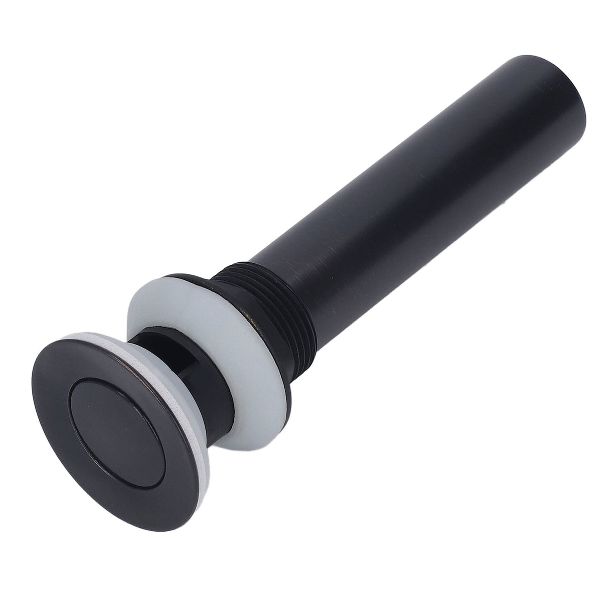 Waste Stopper Press Bounce Drain Assembly Non Overflow Stainless Steel Black for Basin Sink Bathroom