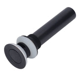 Waste Stopper Press Bounce Drain Assembly Non Overflow Stainless Steel Black for Basin Sink Bathroom - Close-Up Angle