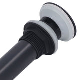 Waste Stopper Press Bounce Drain Assembly Non Overflow Stainless Steel Black for Basin Sink Bathroom