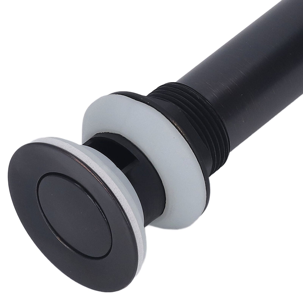 Waste Stopper Press Bounce Drain Assembly Non Overflow Stainless Steel Black for Basin Sink Bathroom