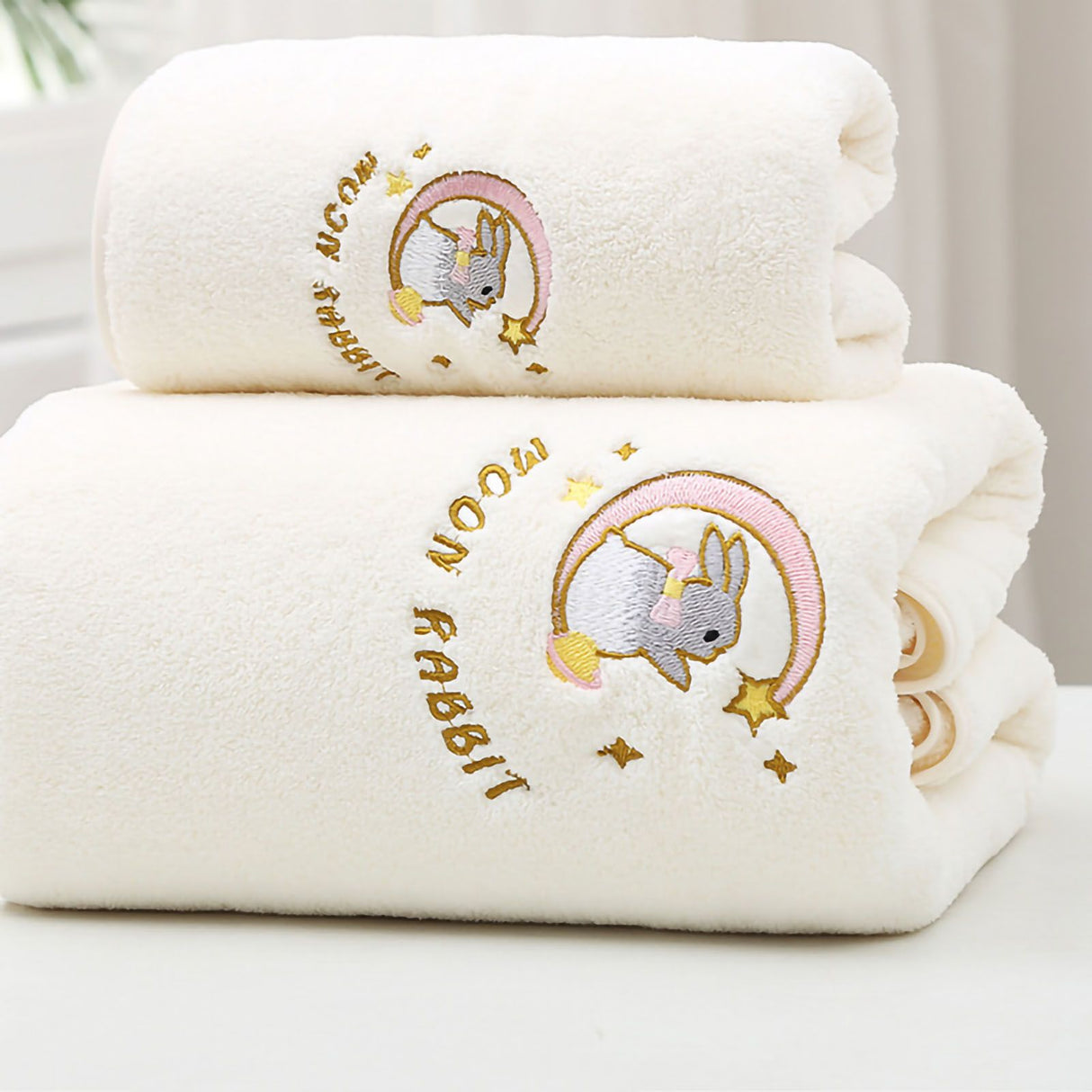Bath Towel Coral Fleece Water Absorption Soft Thicken Shower Towel for Home Beach Beige 34x76