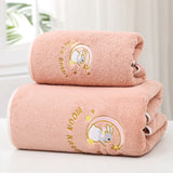 Bath Towel Coral Fleece Water Absorption Soft Thicken Shower Towel for Home Beach Pink 34x76