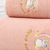Bath Towel Coral Fleece Water Absorption Soft Thicken Shower Towel for Home Beach Pink 34x76 - 45-Degree Angle