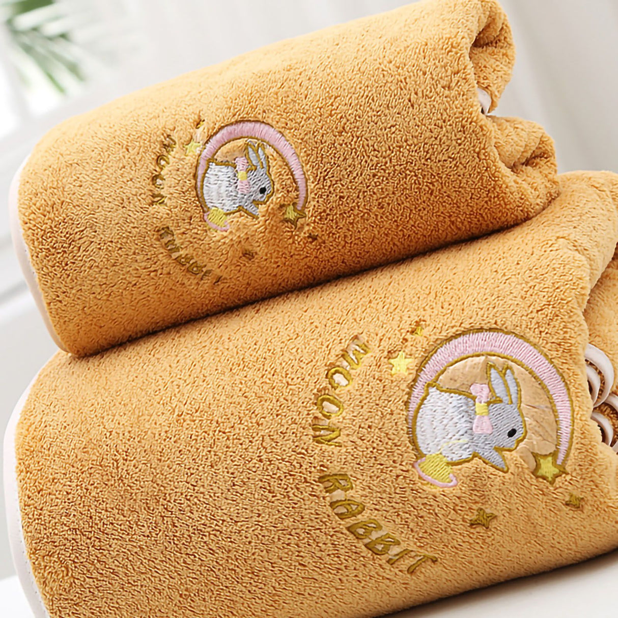 Bath Towel Coral Fleece Water Absorption Soft Thicken Shower Towel for Home Beach Ginger Yellow 34x76