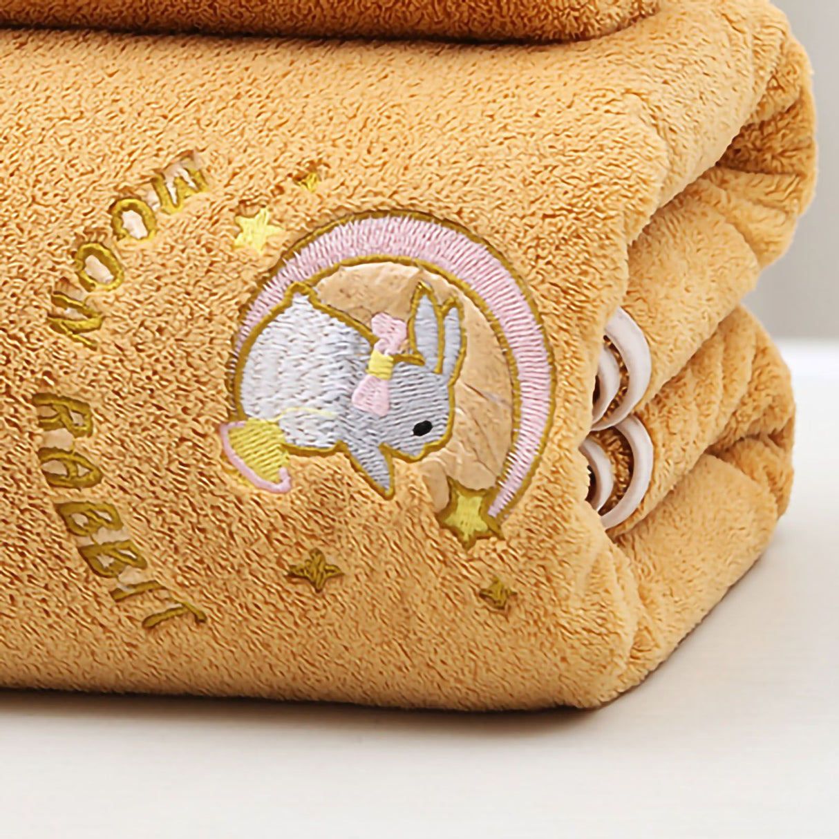 Bath Towel Coral Fleece Water Absorption Soft Thicken Shower Towel for Home Beach Ginger Yellow 34x76
