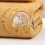 Bath Towel Coral Fleece Water Absorption Soft Thicken Shower Towel for Home Beach Ginger Yellow 34x76