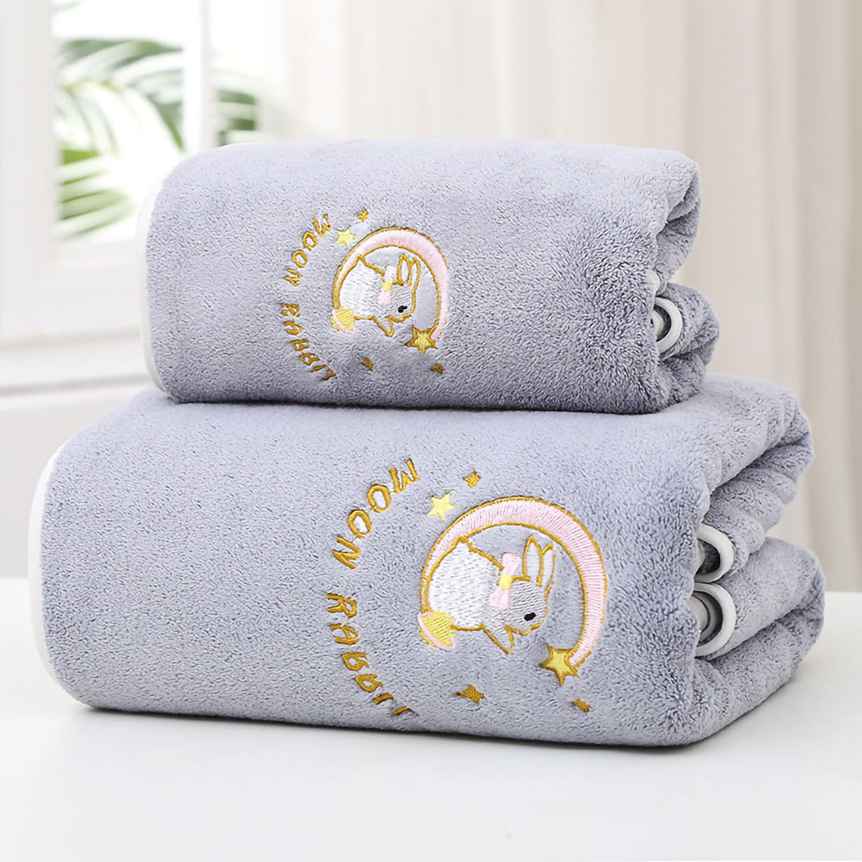 Bath Towel Coral Fleece Water Absorption Soft Thicken Shower Towel for Home Beach Grey 34x76