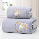 Bath Towel Coral Fleece Water Absorption Soft Thicken Shower Towel for Home Beach Grey 34x76